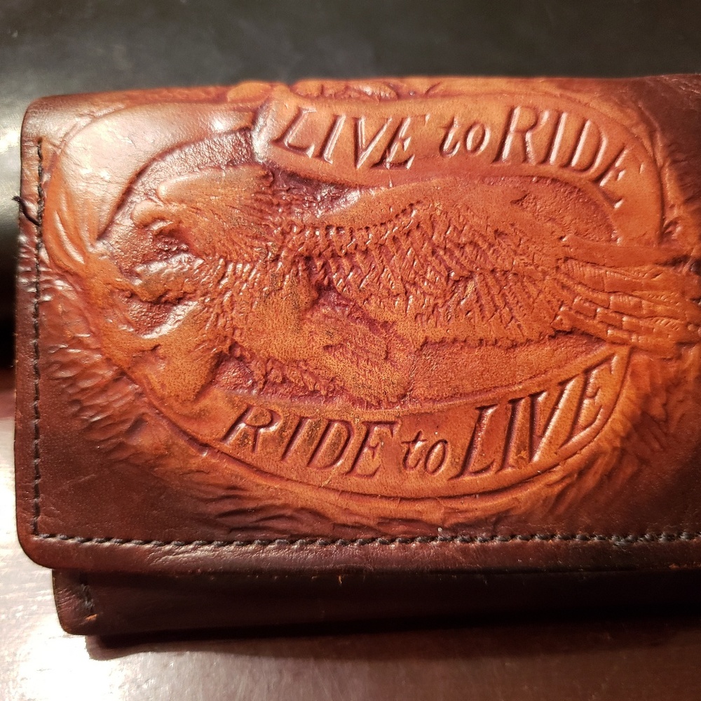 Leather Eagle wallet Harley Davidson style